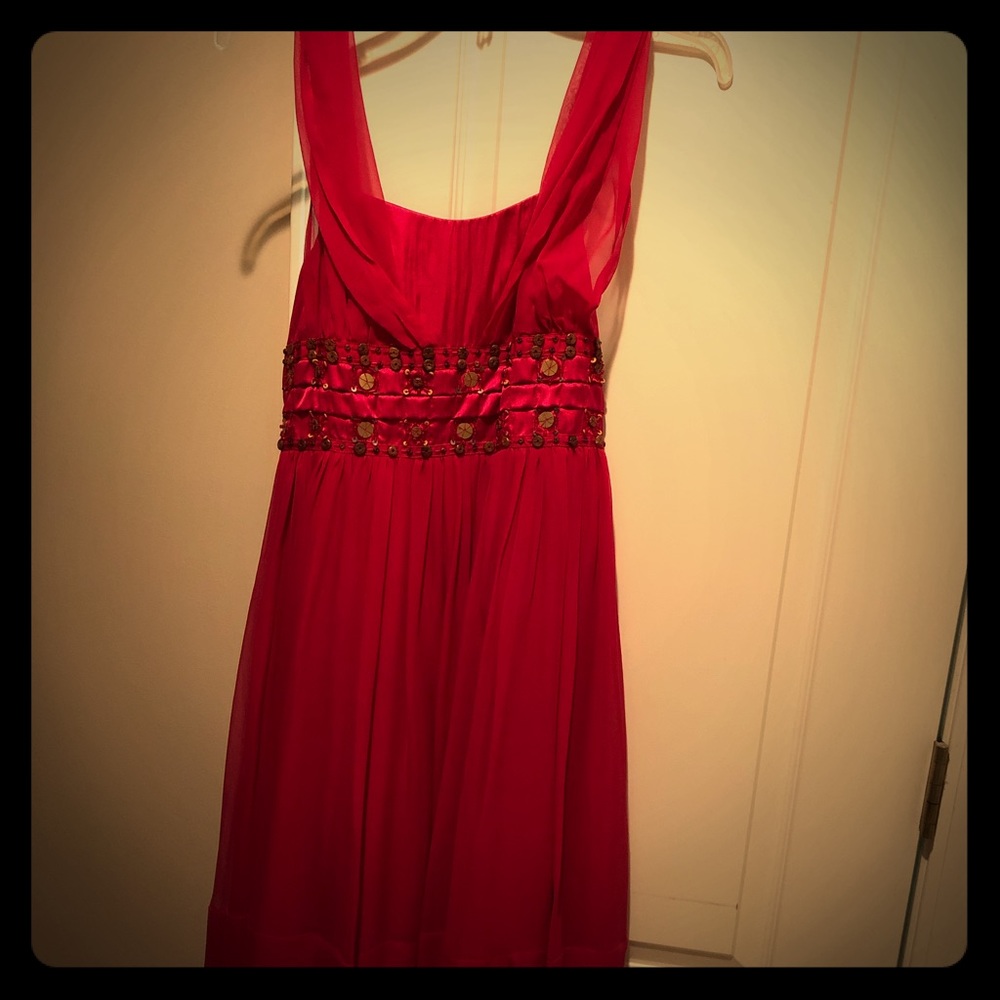 Gorgeous Tie-Back Beaded Chiffon Dress
